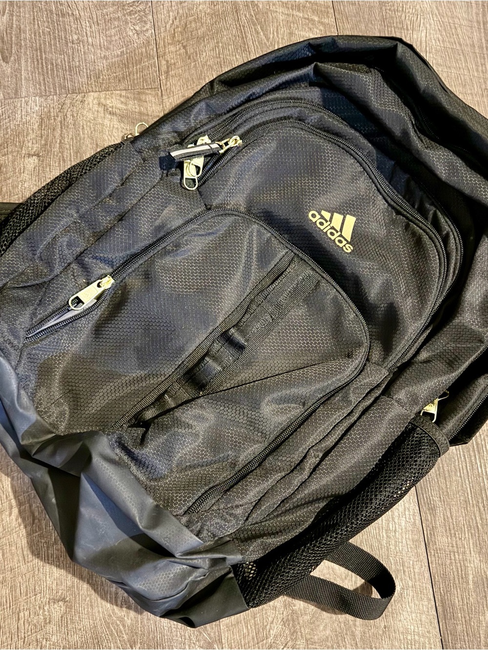 adidas Black Backpack with Gold Logo